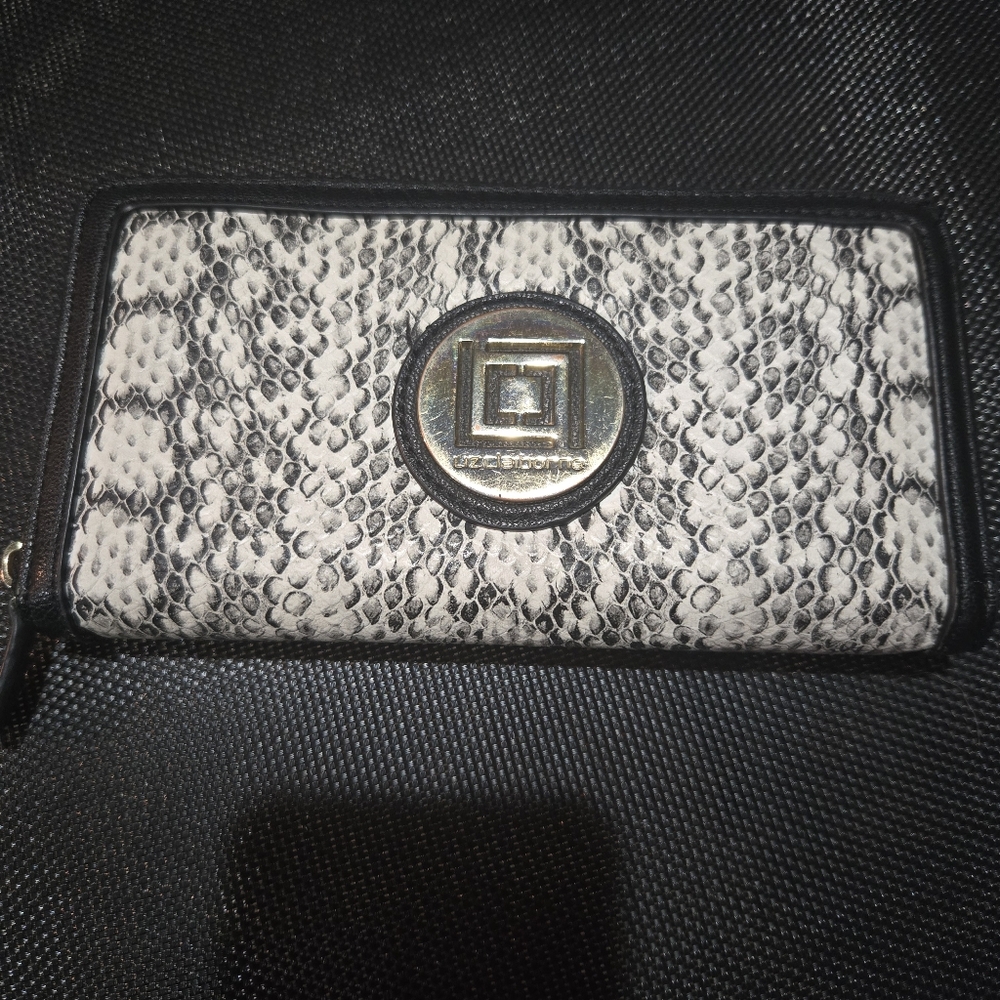 Liz Claiborne Black and White Wallet with Textured Design
